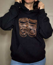 Load image into Gallery viewer, Black hoodie with Brown Mukluk
