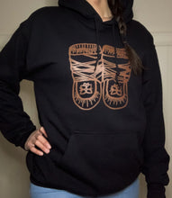 Load image into Gallery viewer, Black hoodie with Brown Mukluk
