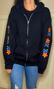 Bold Beadwork Zip Up Hoodie